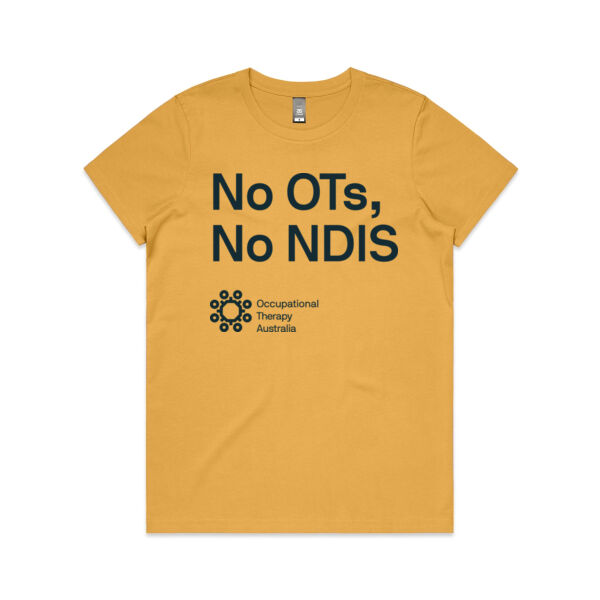 No OTs, No NDIS Women's Shirt (Gold) Thumbnail