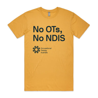 No OTs, No NDIS Shirt (Gold) Thumbnail