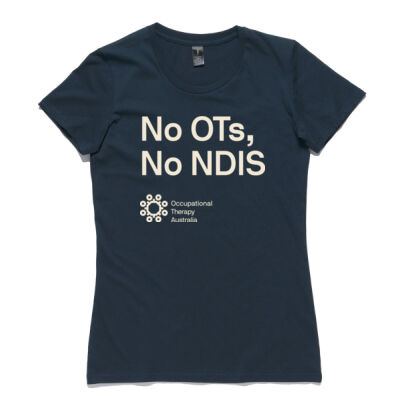 No OTs, No NDIS Women's Shirt (Navy) Thumbnail