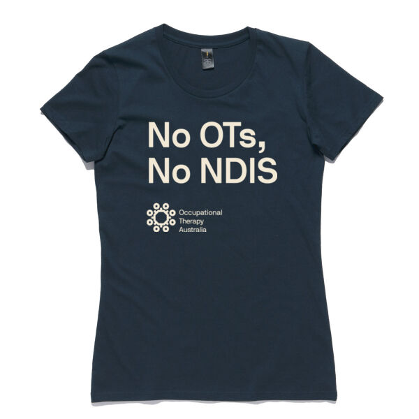 No OTs, No NDIS Women's Shirt (Navy) Thumbnail