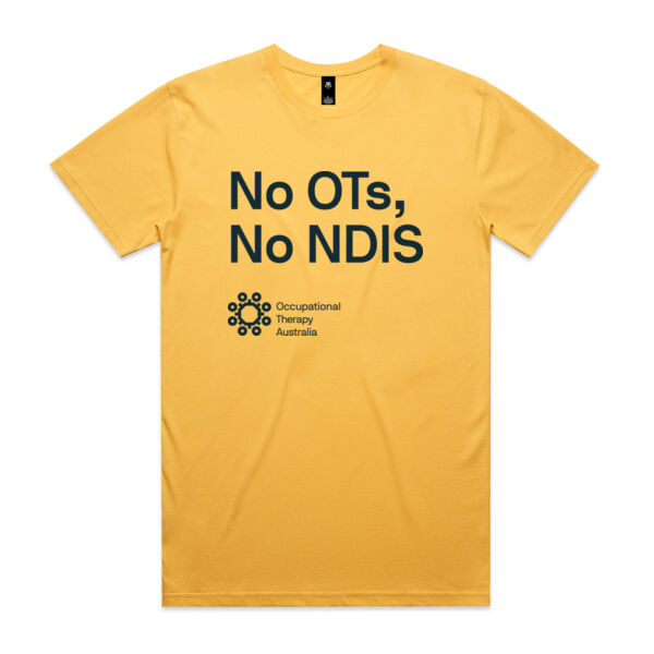 No OTs, No NDIS Shirt (Gold) Thumbnail